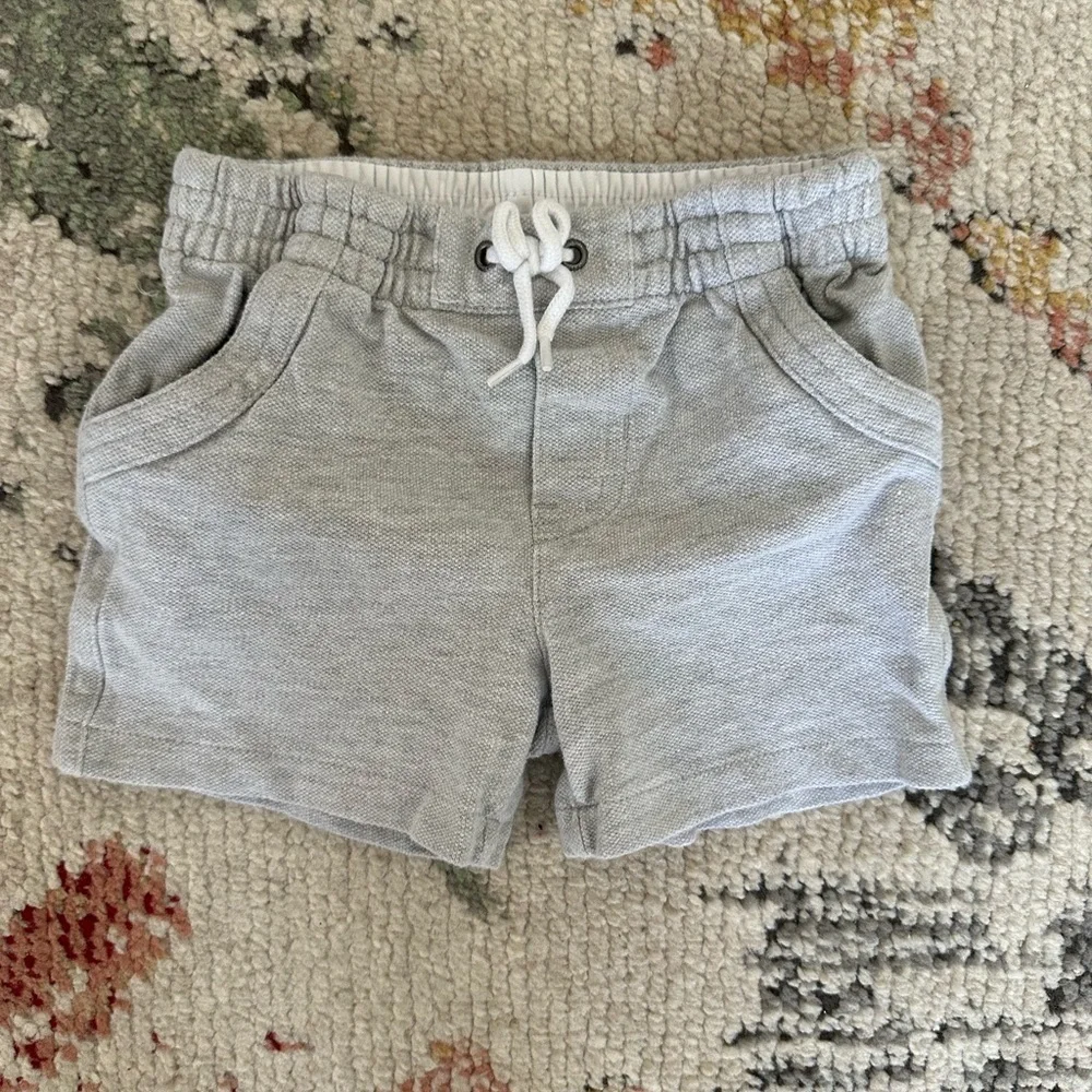 Ralph Lauren 12 Month Baby Boy Gray Knit Oxford Pull On Shorts